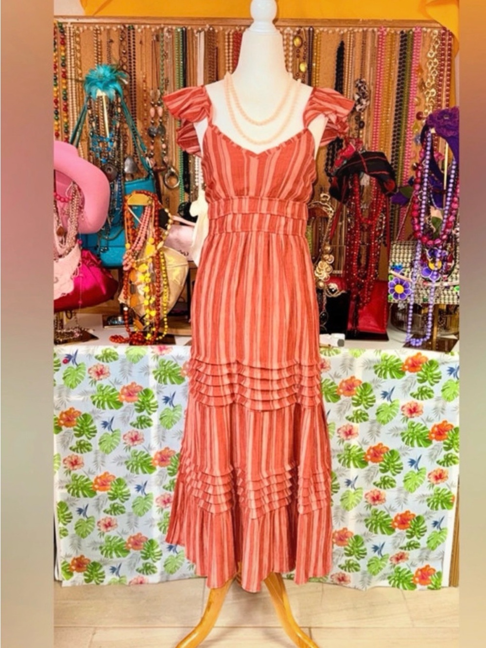 Max + Ash Bohemian Tiered Ruffle Maxi Dress